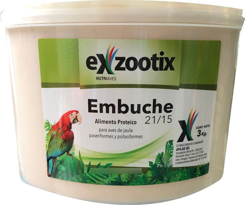 Embuche Loros Exzootix 21/15 X 3 Kg Psitacidos Envios