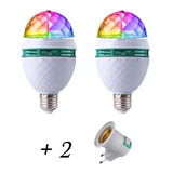 2x Lampada Led Giratoria Colorida Rgb Balada Festa Decoração