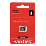 Pendrive Cruzer Fit 8gb 2.0 Preto Sandisk 