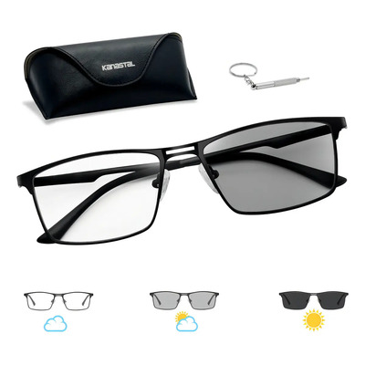 Lentes Fotocromáticos Kanastal M0909 Anti Luz Azul Negro Mate PC UV | Envío gratis