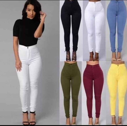 Pantalon Leggins Elasticado Tipo Jeans Mujer