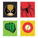 Cuadros Decorativos Mdf 25x25 Cm Avengers Super Heroes X4