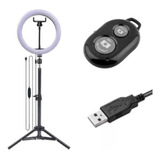 Kit Youtuber Tripé 2,00m Câmera Celular Pedestal Ring Light