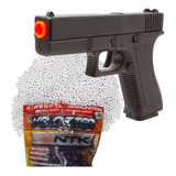 Pistola Airsoft Glock Spring Polímero + 1.000 Bbs 6mm 