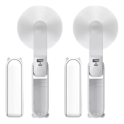 2 Pz Mini Ventilador De Mano Usb Portatil Recargable 3en1 Color 2 Piezas Blanco