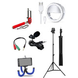 Acessórios Para Filmagem Kit Youtuber  Microfone Tripé 1,60m