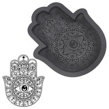 Infunly Hamsa Bandeja De Cristal De Madera Contra El Mal De 