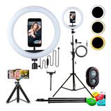 Kit Youtuber Tripé Celular Ring Light Microfone Lapela