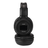 Audífonos Bluetooth Recargables Radio Fm N65 Con Pantalla Color Negro