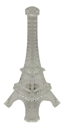 Torre Eiffel Acrílico 22cm Luz De Led Pisca E Muda De Cor 
