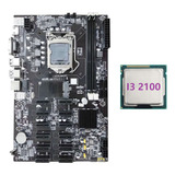 Placa Base B75 Eth Mining De 12 Picos+i3 2100 Cpu Lga1155 Ms