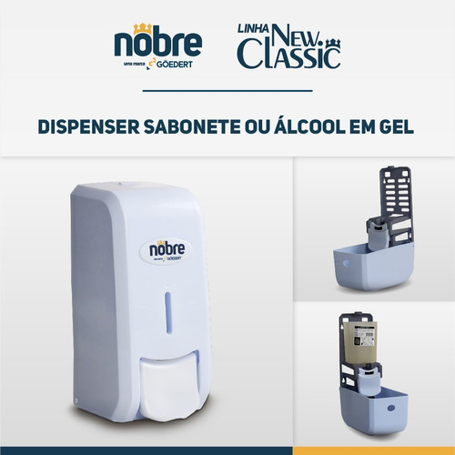 Dispenser Sabão Líquido Alcool Gel Branco Nobre Reservatorio