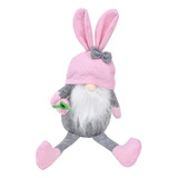 Decoração De Páscoa: Gnome Bunny Dolls, Tecido Macio, Perna