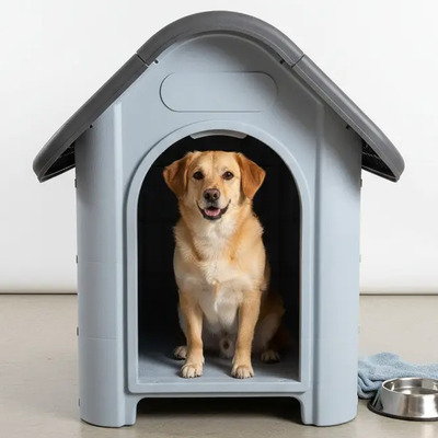 Casa Para Perros Raza Mediana Genesis Color Gris Oscuro | MercadoLibre