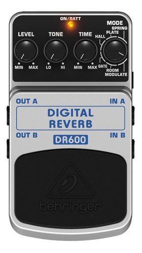 Pedal De Efeito Behringer Digital Reverb Dr600  Cinza