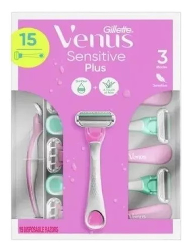 Rastrillo Gillette Venus Sensitive Plus Contiene 15 Piezas