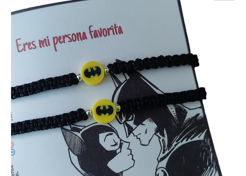 Pulseras Pareja Amistad Batman Hilo Ajustables 