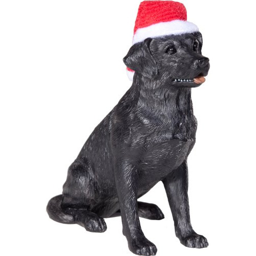 Adorno Navideño Labrador Retriever Negro Gorro De Papã...