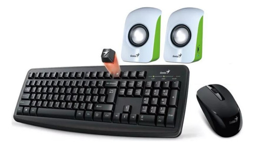 Combo Para Pc Teclado Mouse Inalambricos Y Parlantes Genius