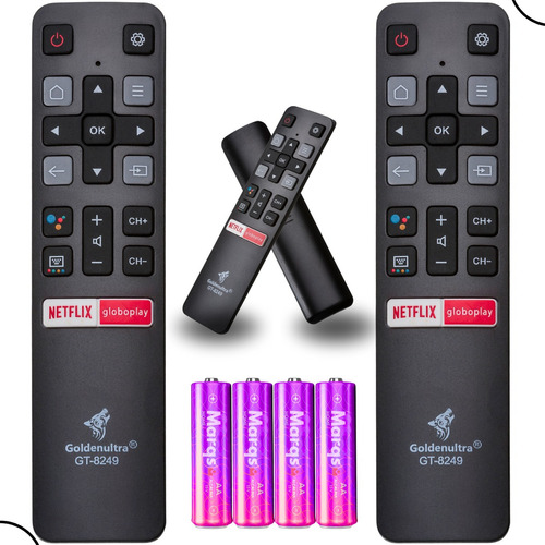 Kit 2 Controle Remoto Para Tcl Tv Smart  Netflix Globoplay