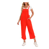 Monos Anchos Con Bolsillos Sin Mangas Para Mujer Jumpsuit Pl