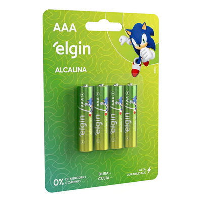 Pilha Alcalina Aaa Palito Elgin - Blister Com 4 Unidades | MercadoLivre