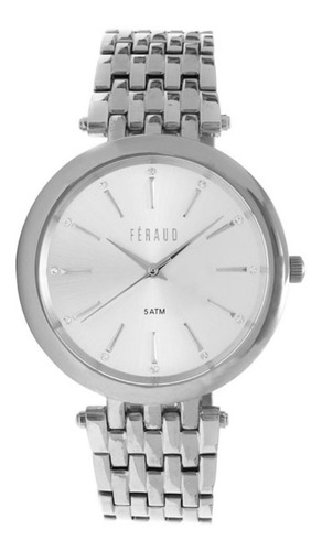 Reloj Feraud Mujer Acero Piedras 50mts Moderno Lf20033lb