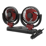 Ventilador Plegable De Doble Cabezal Para Coche, Rojo 24v