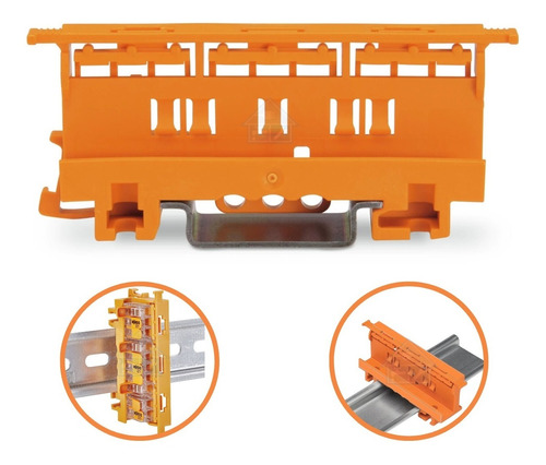 Suporte Fixação Trilho Din Conector Wago 221 - 221-500 5unid