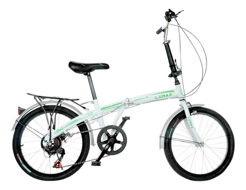 Bicicleta Plegable Lumax 7 Cambios Parrilla Trasera Blanca