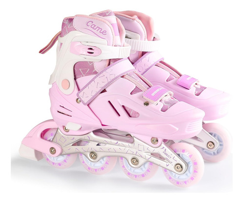 Patines Ajustables Niño Linea Llantas Luces Led Infantil M