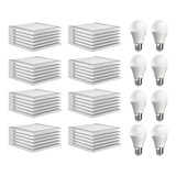 Pack X8 Aplique Pared Plástico Exterior Interior Decoración Color Blanco Foco Led 9w Luz Cálida Color Amarilla