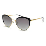 Lentes De Sol Michael Kors Dama Mk1046 110011 Key Biscayne Color De La Varilla Dorado Diseño Classic Color Negro-dorado Color Del Armazón Negro Color De La Lente Gris Oscuro