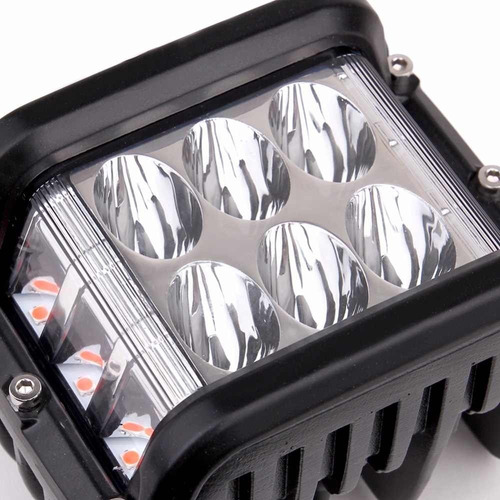 Foco Led Auto Spot Bicolor 36w 4x4 Estrobo Blanco + Rojo