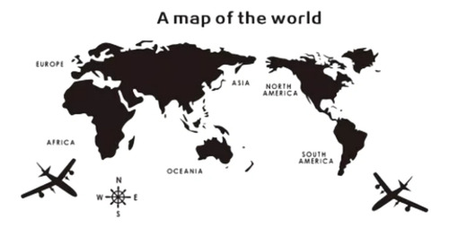 Acrílico 3d Mapa Del Mundo Para Pared 180cmx100cm