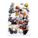 Coleção 60 Pedras Grandes E Brutas Naturais + Caixa C/tampa