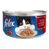 Lata Alimento Humedo Para Gato Felix Trocitos De Pollo Salsa