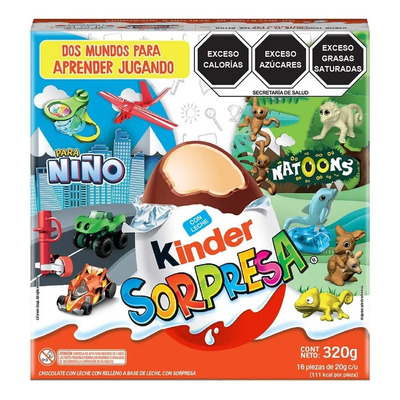 Kinder Sorpresa Huevito De Chocolate Con Leche 16 Piezas | MercadoLibre