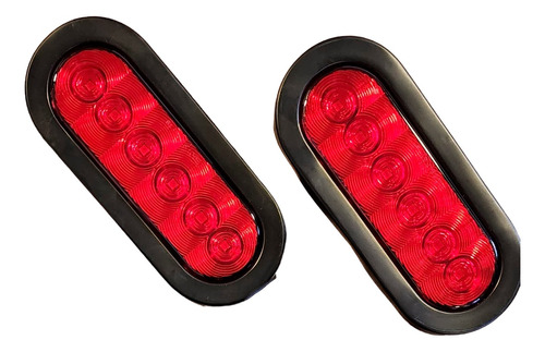 Par Luces Led Traseras De Remolque De 12v. Ovaladas, Roja