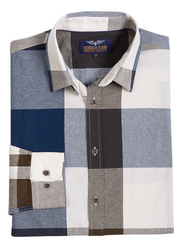 Camisa Hombre Cuadro Color Fj Verde Fw 2023 Ferouch