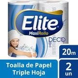 Toalla De Papel Elite Deco Maxi Rollo 2 Un 20 Mt