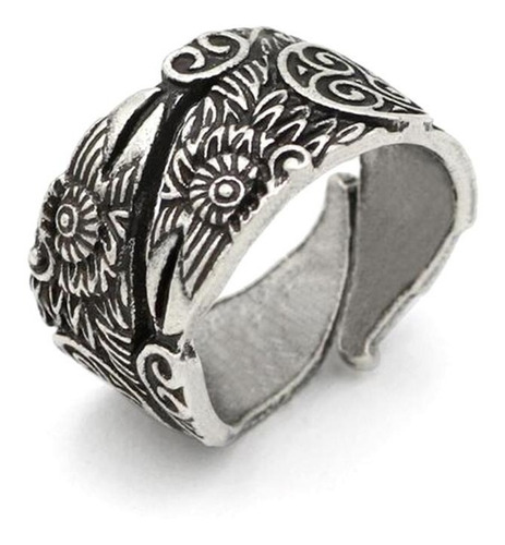 Anillo Color Plata  Pájaro Vikingo Acero Inoxidable Hombre