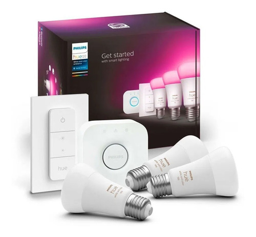 Kit De Inicio Philips Hue E27 White/color 1100 Lum +1 Switch