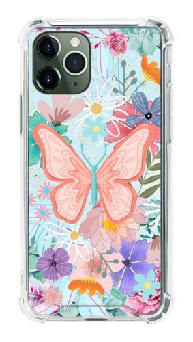 Funda Mariposa Floral Para iPhone Antigolpes