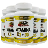 Kit 5 Vitamina K2 + D3 300 Cáps 500mg Melhora Artrite 