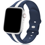 Malla Para Apple Watch Navy Blue Beige - 42mm/44mm/45mm/49mm