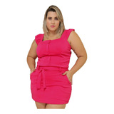 Blusa Feminina Conjunto Plus Size Regada + Short Saia Moda 