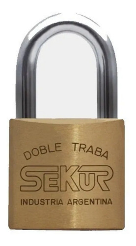 Candado Sekur De 31 Mms De Bronce Con Doble Traba A Bolillas De Acero Inoxidable Con 2 Llaves Color Dorado