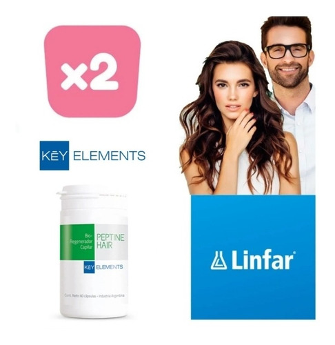 Peptine Hair Linfar Caída Cabello Excelente Trat × 2 Cajas