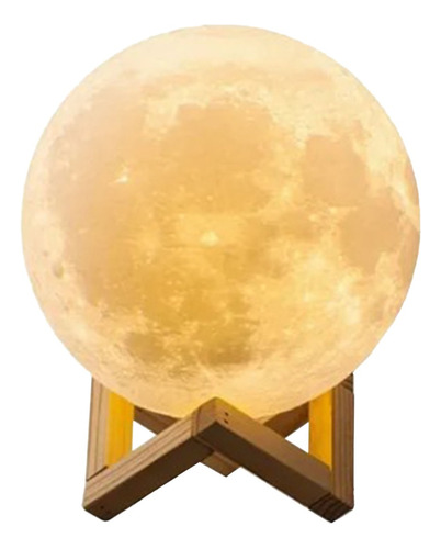 3d Luna Lámpara De Noche Recargable Control Táctil De Brillo